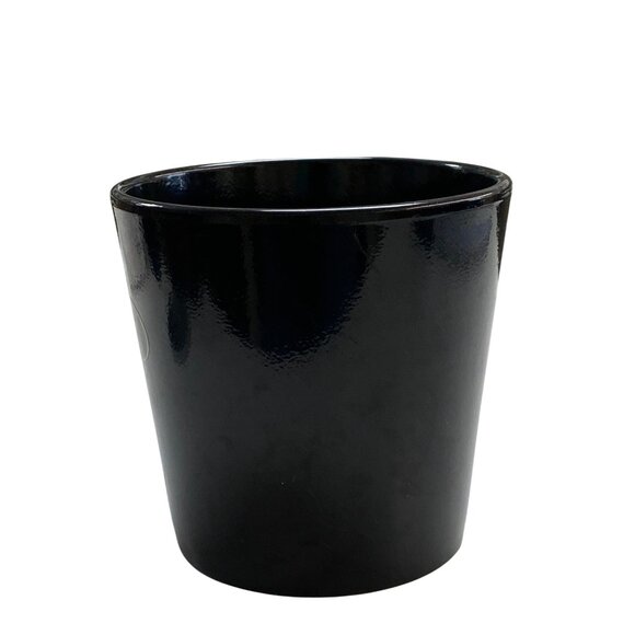Soendgen Keramik Planter Pot 5.5" Black Glossy Mid Century Mod German Pottery - Picture 2 of 5